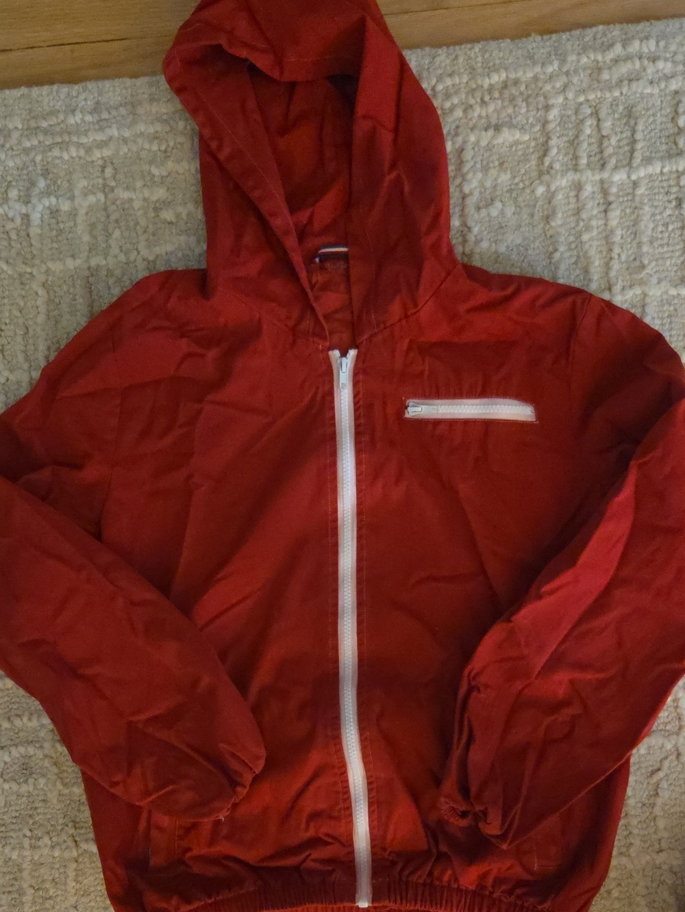 Brandy Melville John Galt Red Krissy Hooded Jacket Windbreaker OS